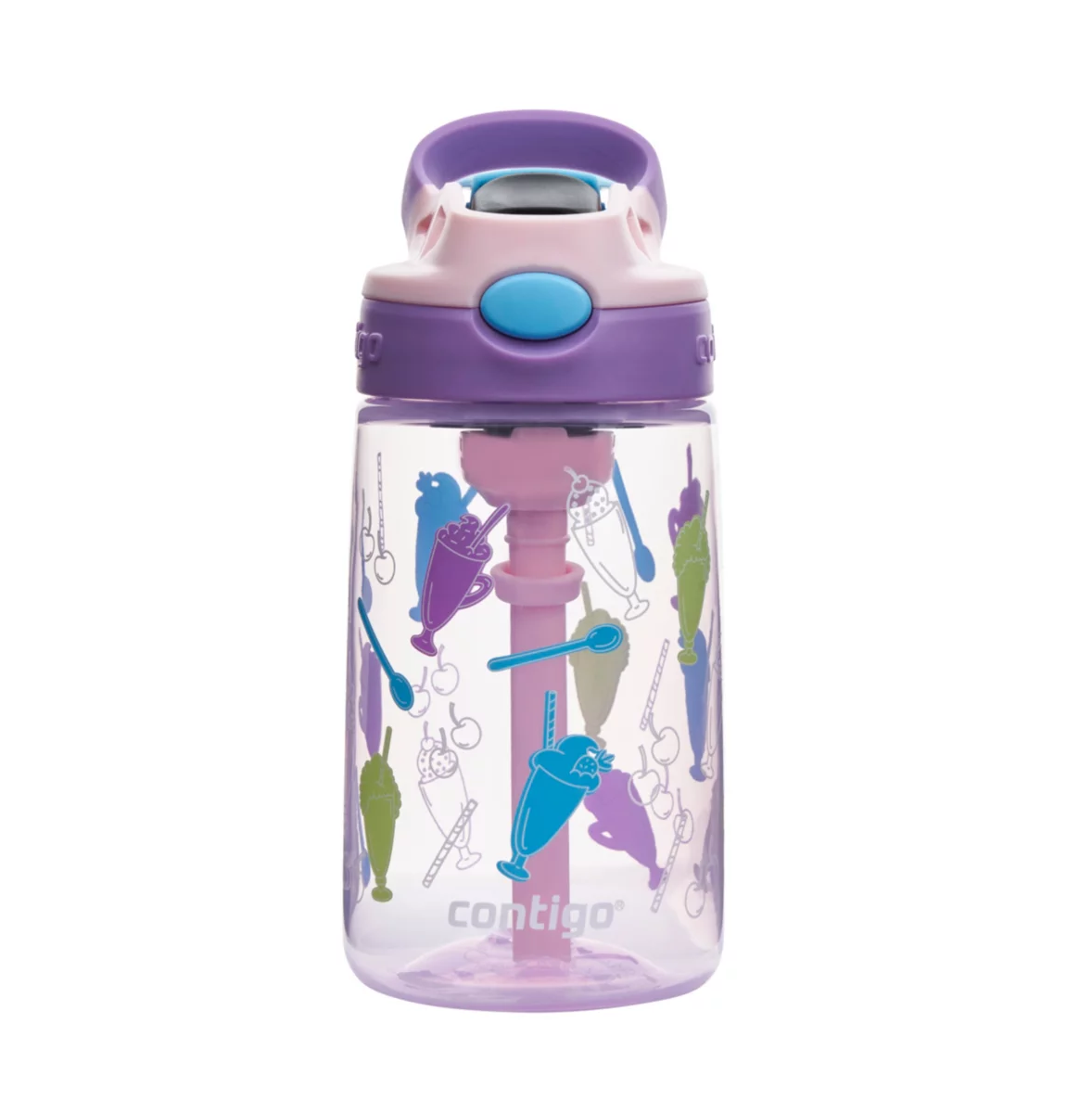 Contigo Easy Clean AUTOSPOUT™ Kids Water Bottle, 420 ml (Strawberry Shakes)